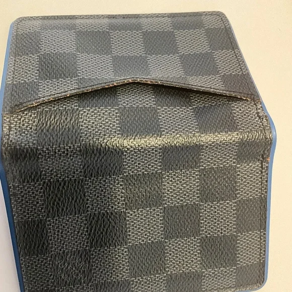 Louis Vuitton N64432 - Damier Graphite Canvas Pocket Organizer Neon Blue (Rare) - Picture 7 of 8